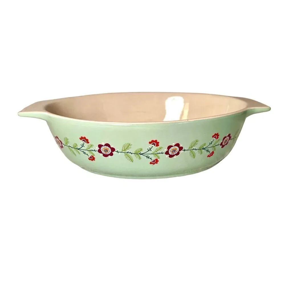 World Market Casserole Floral Oval Baking Dish Bakeware Ceramic